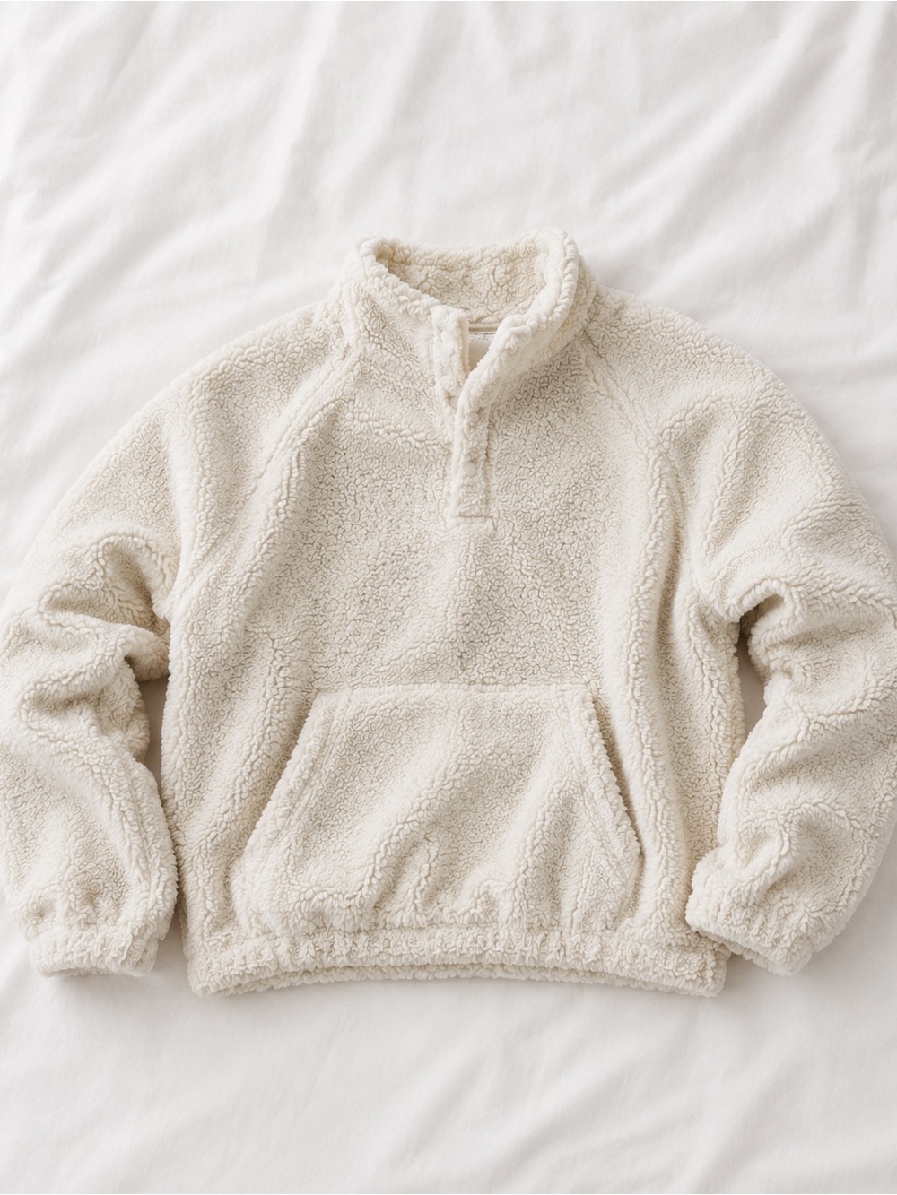 Aeropostale Cream Sherpa Pullover Hoodie
